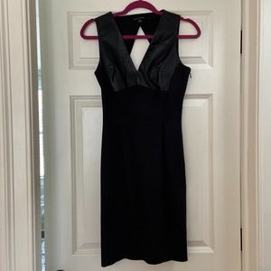 Banana Republic Dress Size 4 - Faux Leather Top with Back Cutout